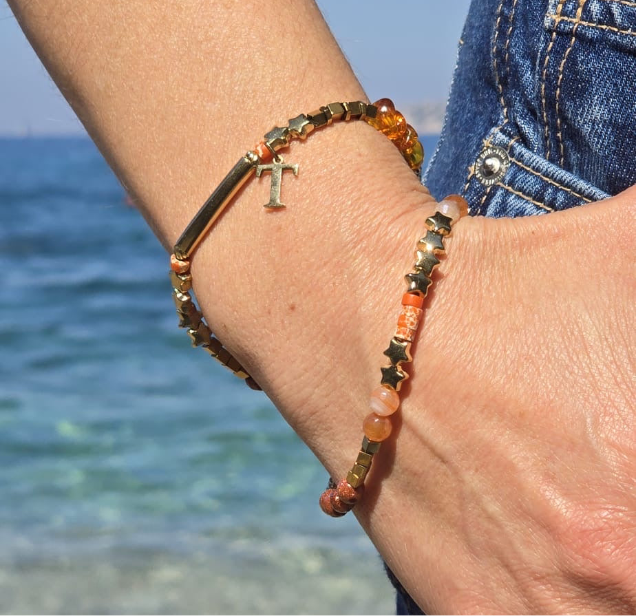 LYSIA - Bracelet/ras du cou – lettre au choix