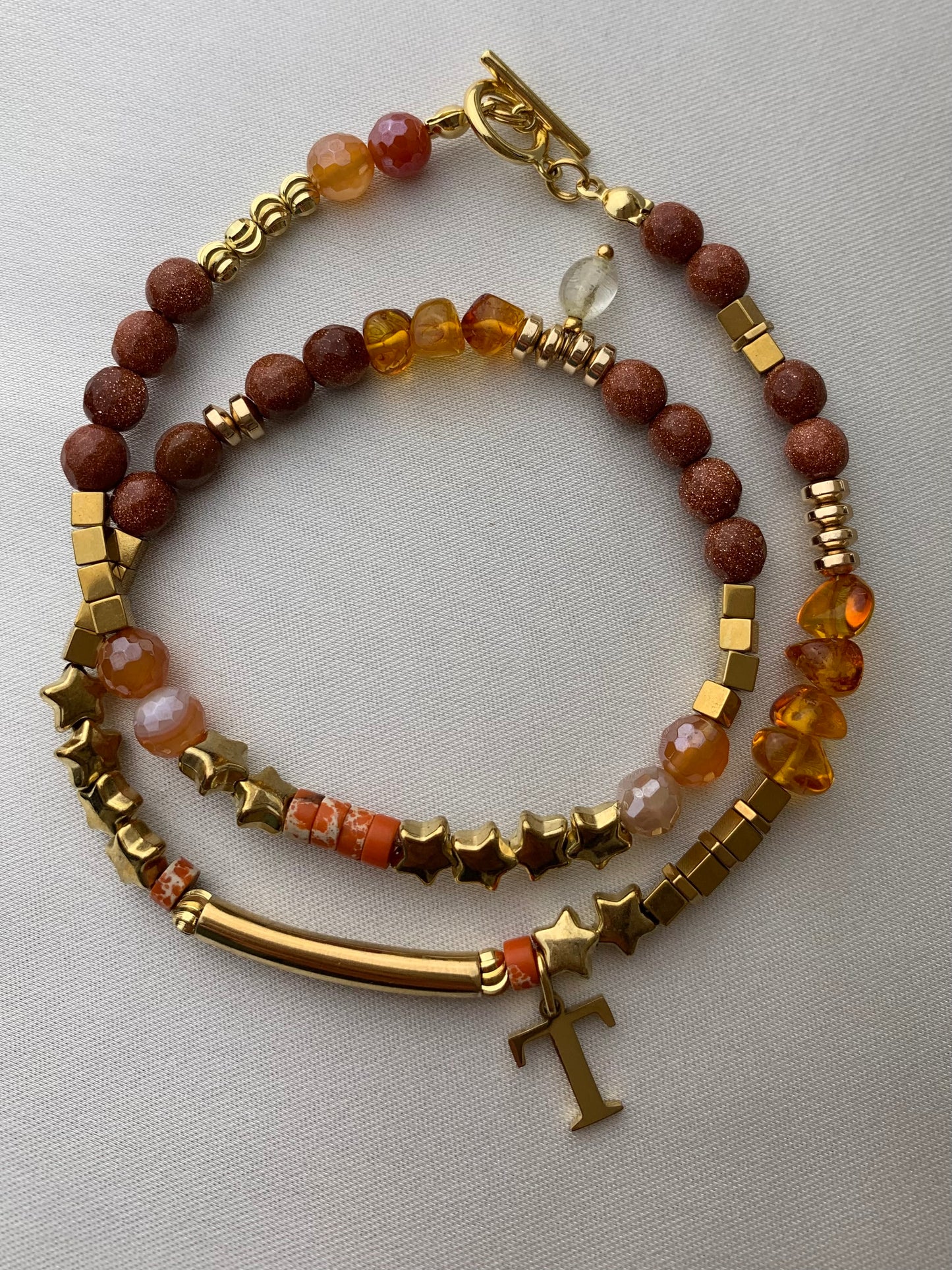 LYSIA - Bracelet/ras du cou – lettre au choix